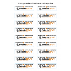 SelectaDNA aflange Permanent Ultra Destructable Sikringsmærker (H 10 mm. x L 40 mm.) - 18 stk.