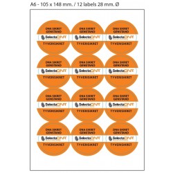 28 mm. SelectaDNA Permanent Ultra Destructable Sikringsmærker - 12 stk.
