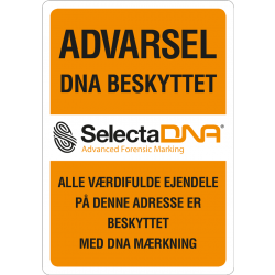 SelectaDNA Dør / Postkasse Sikringsmærke 7 x 10 cm.